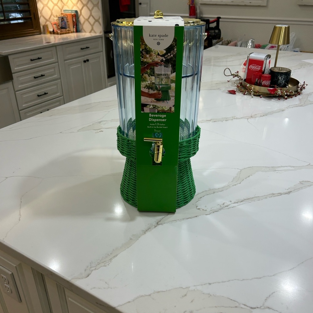 Kate Spade Green and Clear Beverage Dispenser